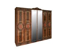 Шестидверный шкаф Реджина перо орех