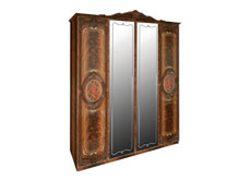 Четырехдверный шкаф Реджина перо орех