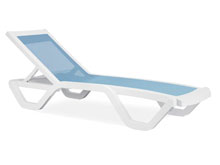 Шезлонг Myra-Teh бело-голубой