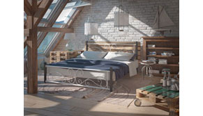 Кровать Нарцисс на деревянных ногах