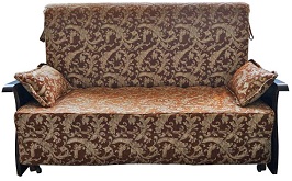 Диван Новичок с подлокотниками в ткани версаль браун (Новатекс)