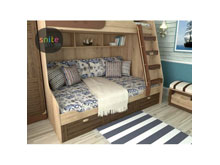 Двухъярусная кровать Океан с маленькой лестницей 90/120х190