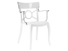 Кресло Opera-K прозрачное с белым сиденьем