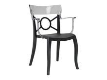 Кресло Opera-K прозрачное с черным сиденьем