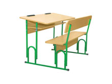 Парта-скамейка 2-местная с полочкой (№4-5)