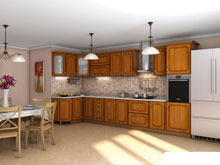 Кухня Платинум вишня Форема патина (1,40х4,05 м)