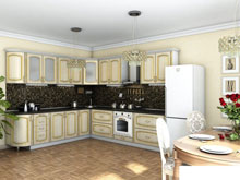 Кухня Платинум ясень Голд патина (2,65х3,0 м)