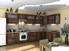 Кухня Платинум орех пасифик патина (3,85х1,8 м)