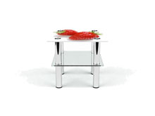 Квадратный журнальный стол с полкой Red berry 40х40