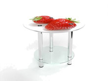 Круглый журнальный стол с полкой Red berry 60х60