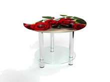 Круглый журнальный стол с полкой Red Roses 60х60