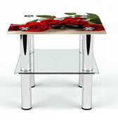 Квадратный журнальный стол с полкой Relax 40х40