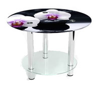 Круглый журнальный стол с полкой Relax 70х70