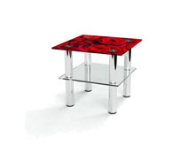 Круглый журнальный стол с полкой Rose 90х90