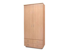 Шкаф двухдверный с 4-мя ящиками Мишель (0,9)