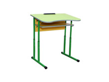 Стол ученический 1-местный с полочкой №4-6 регулируемый, антисколиозный