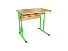 Стол ученический 1-местный с полочкой №4-6 регулируемый по высоте