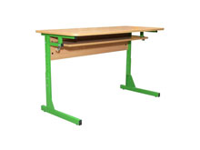 Стол ученический 2-местный с полочкой усиленного типа №4-6