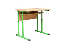 Стол ученический 1-местный с полочкой усиленной конструкции №4-7