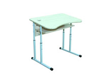 Стол ученический 1-местный с полочкой и выемкой под стакан МДФ №4-6