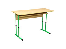 Стол ученический 2-местный с полочкой (регулировка 4-6)