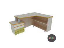 Угловой стол с выдвижной тумбой LN-107 Line