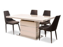 Комплект стол TM-45 молочный + 4 стула M-03-1 коричневый