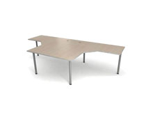 Столы угловые сдвоенные 158х316х75.5 на общем металлокаркасе