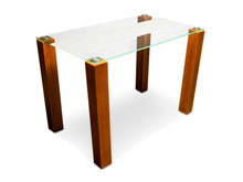 Стеклянный стол Вектор бежевый