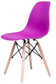 Стул Жаклин пластиковый Фиолетовый с деревянными ногами