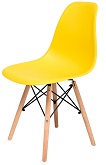 Стул Жаклин пластиковый Желтый с деревянными ногами