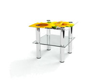 Круглый журнальный стол с полкой Sunflower 60х60
