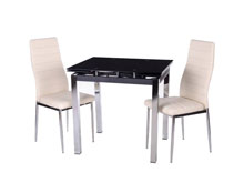 Комплект стол T-231-5 коричневый + 2 стула N-66 блестящий коричневый