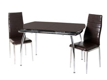 Комплект стол T-270 черный + 2 стула N-66 черный