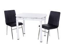 Комплект стол T-600 снежно-белый + 2 стула N-40 красный