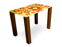 Стеклянный стол Цветение