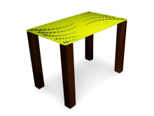 Стеклянный стол Цветочная волна