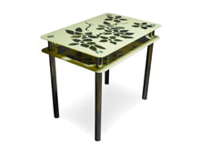 Стеклянный стол Цветы рамка