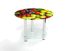 Круглый журнальный стол с полкой Wood berry 60х60